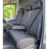 Volkswagen Crafter 2010-2017 Driver And Front Double Passenger With Worktray Seat Covers - Black
